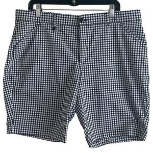 Lee Shorts Womens 18 Black and White Plaid Bermuda Shorts Casual Preppy Resort